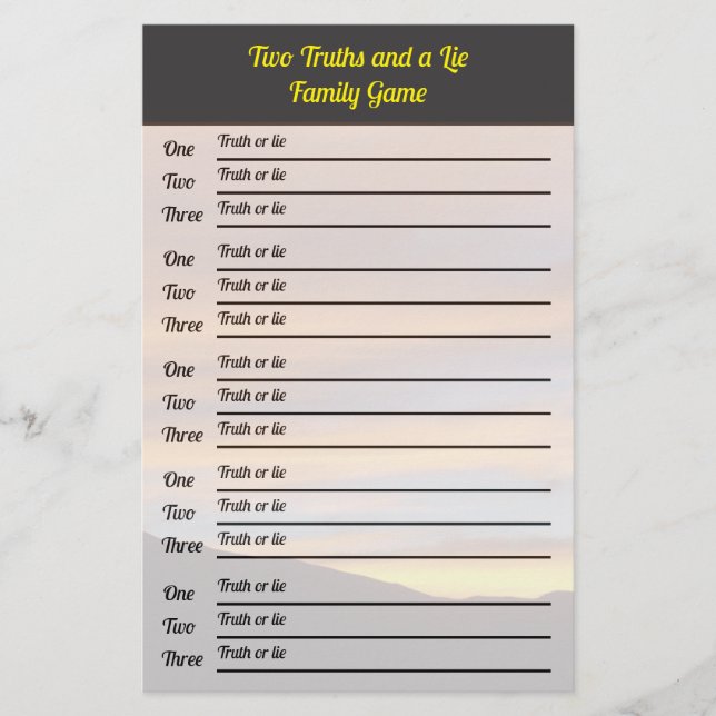 Family Reunion Truth or Lie and What Price Games Flyer (Front)