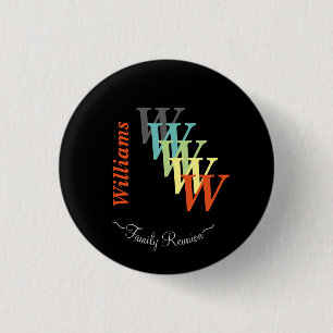 Family Reunion Typography Stylised Text Customise 3 Cm Round Badge