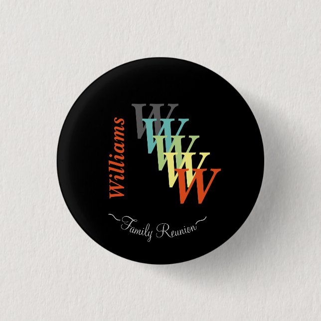 Family Reunion Typography Stylised Text Customise 3 Cm Round Badge (Front)