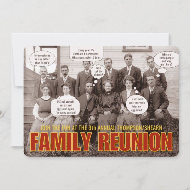 Family Reunion - Use Your Photo Funny Invitation (Front)