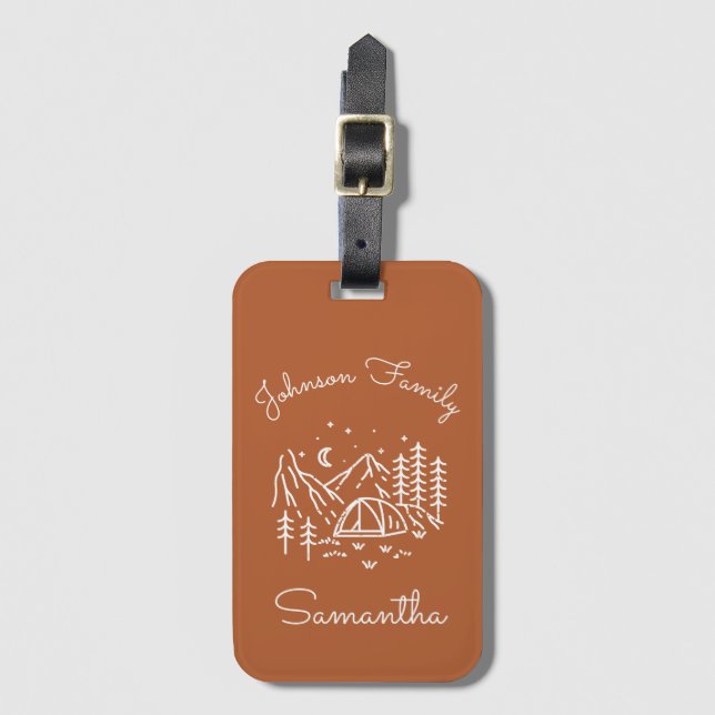 Family Reunion Vacation Adventure Camping Matching Luggage Tag (Front Vertical)