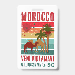 Family Reunion Vacation Morocco Trip Group ID Badge