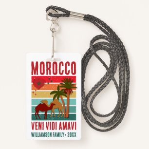 Family Reunion Vacation Morocco Trip Group  ID Badge