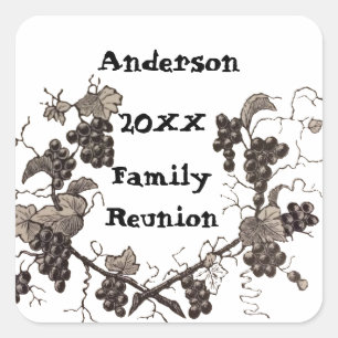Family Reunion Vintage Grape Vine Envelope Seal