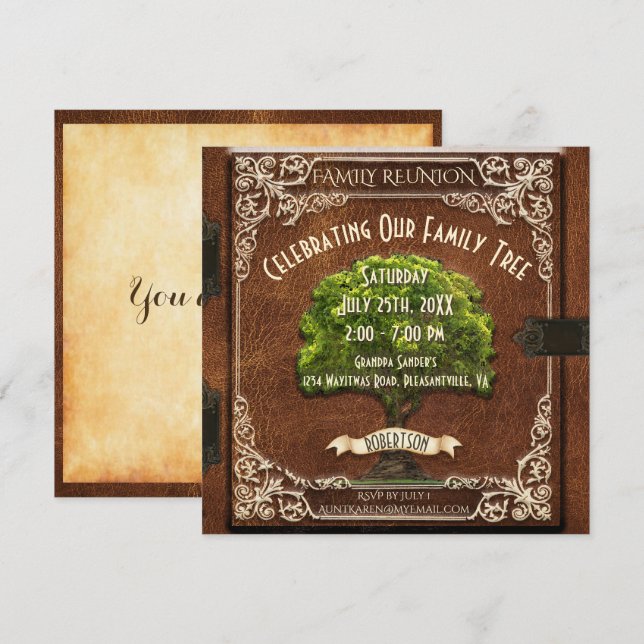 Family Reunion Vintage Look Invitation (Front/Back)