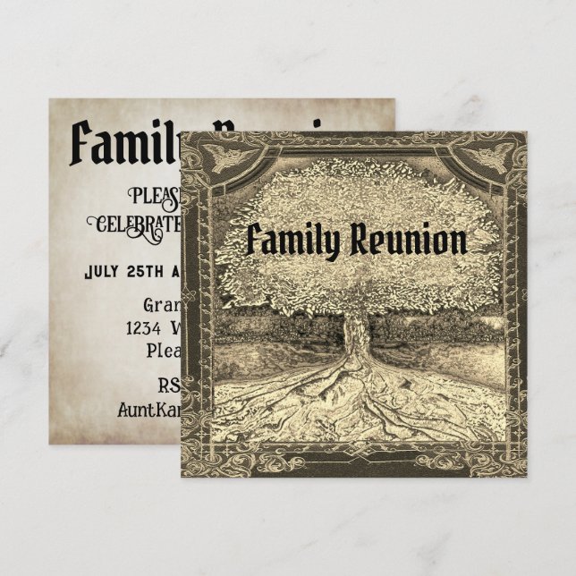 Family Reunion Vintage Look Invitation (Front/Back)