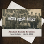 Family Reunion Vintage Photo Template Announcement<br><div class="desc">Invite everyone to the big family gathering with an original nostalgic photograph announcement. Dig through those old photo albums for something really vintage or retro from back in the day.  A perfect family reunion invitation that your relatives will hang onto and remember the date of your upcoming event.</div>