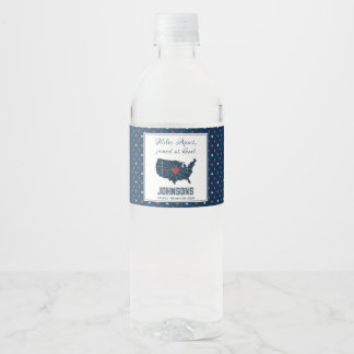 Family Reunion Water Bottle Label USA Map