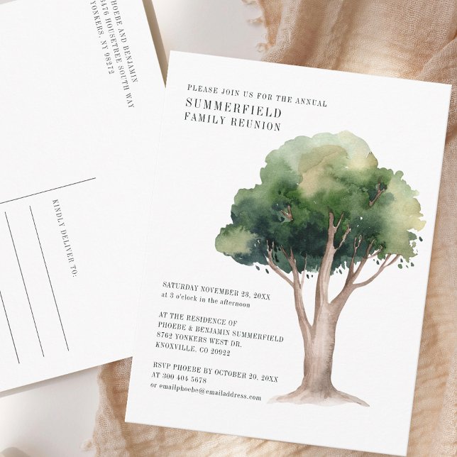 Family Reunion Watercolor Annual Invitation Postcard (Family Reunion Watercolor Annual Invitation Postcard)