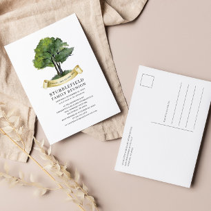 Family Reunion Watercolor Tree Annual Event Postcard