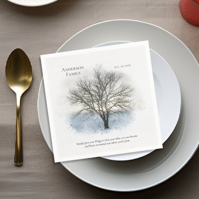 Family Reunion Watercolor Tree Napkin (Creator Uploaded)