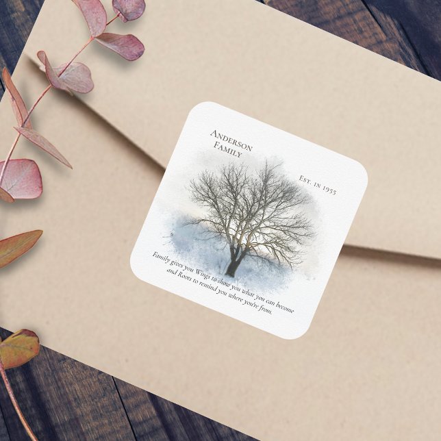 Family Reunion Watercolor Tree Square Sticker (Creator Uploaded)
