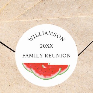 Family Reunion Watermelon  Classic Round Sticker