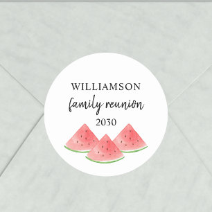 Family Reunion Watermelon Classic Round Sticker