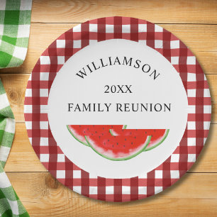 Family Reunion Watermelon Paper Plate