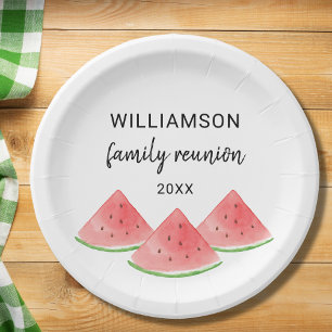 Family Reunion Watermelon Paper Plate