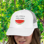 Family Reunion Watermelon Trucker Hat<br><div class="desc">This Family Reunion Cap is decorated with a red watercolor watermelon. Perfect for your summer family BBQ,  picnic,  or cookout. Easily customisable. As we create our artwork you won't find this exact image from other designers. Original Watercolor © Michele Davies.</div>