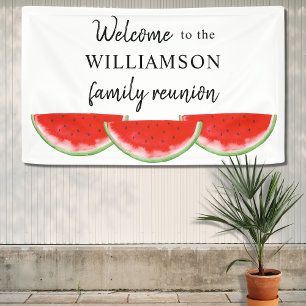 Family Reunion Watermelon Welcome Banner