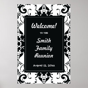 Family Reunion Welcome Sign Damask