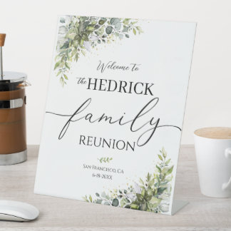 Family Reunion Welcome Sign, Reunion Poster Pedestal Sign