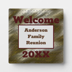 Family Reunion Welcome Table Elegant Announcement Plaque