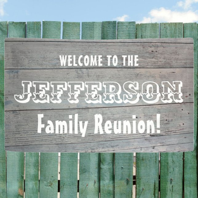 Family Reunion welcome with rustic barn wood Banner (Creator Uploaded)
