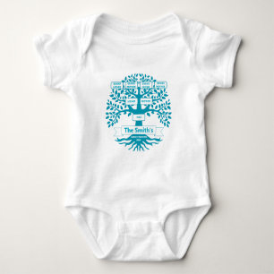 Family Reunion with Custom Family Tree Baby Bodysuit