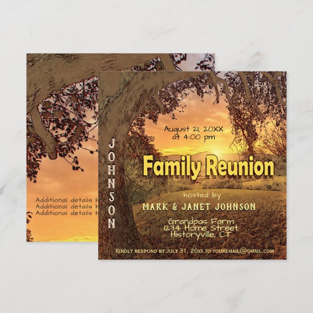 Family Reunion with Tree Invitation (Front/Back)