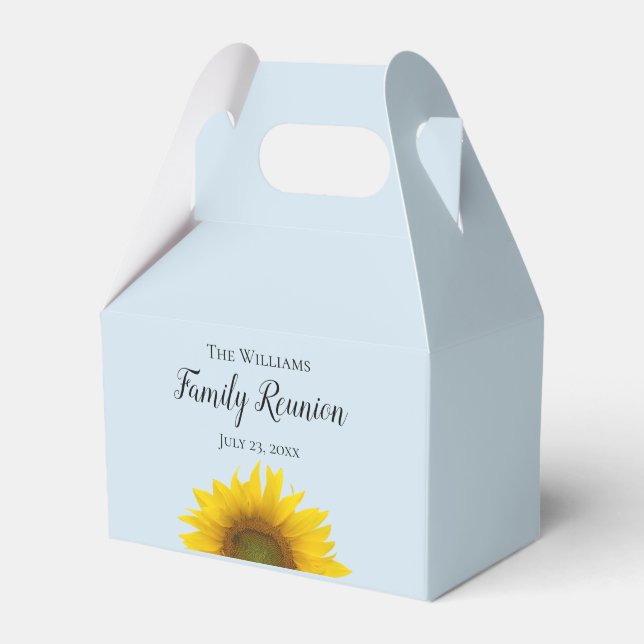Family Reunion Yellow Sunflower Gift Favour Box (Front Side)