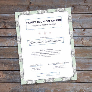Family Reunion Youngest Award Green Crest