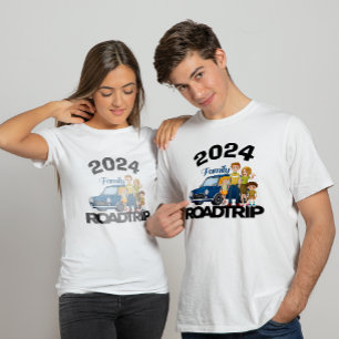 Family Road Trip 2025, Cartoonish Style, Custom T-Shirt