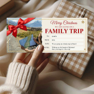 Family Road Trip Christmas Reveal Gift Ticket Card
