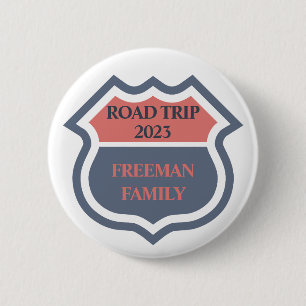 Family Road Trip Custom Text 6 Cm Round Badge