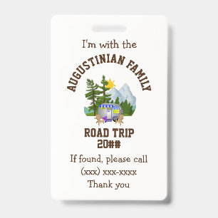 Family Road Trip LOST CHILD ID Badge