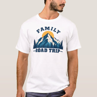 Family Road Trip Mountain Sunset T-Shirt