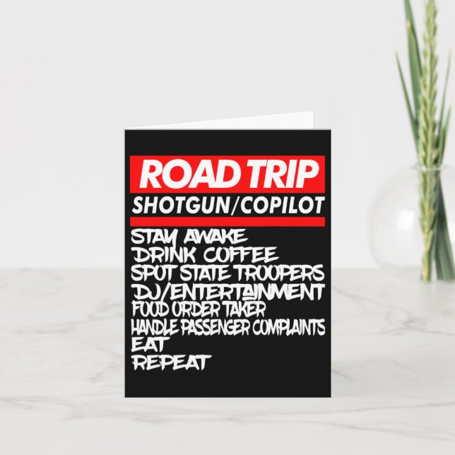 Family Road Trip Shirts Funny Vacation Summer Outd Card (Front)