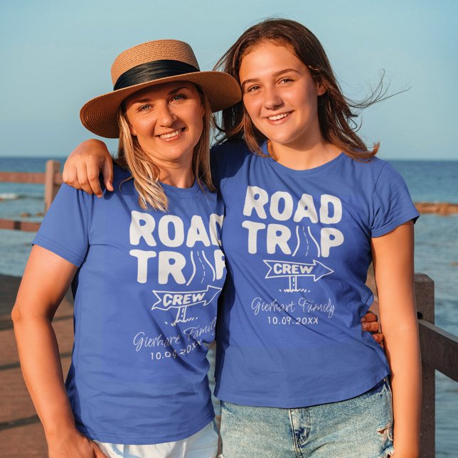 Family Road Trip Typography Custom Vacation T-Shirt (Creator Uploaded)