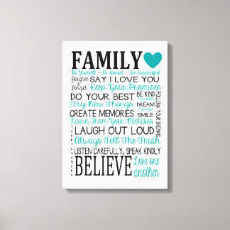 Family Rules Canvas Print
