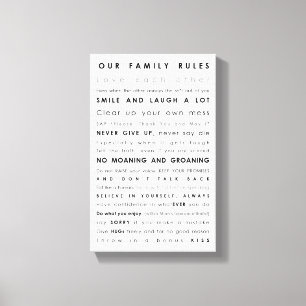 Family Rules Canvas Print