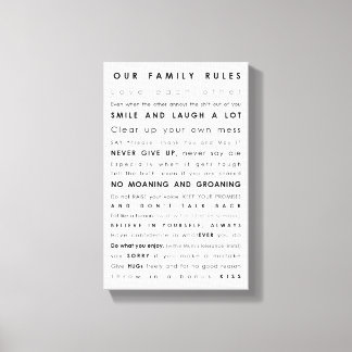 Family Rules Canvas Print