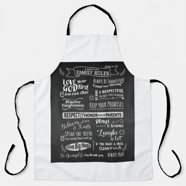 Family Rules - Christian values to live together Apron (Front)