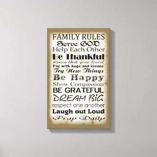 Family Rules God Canvas Print
