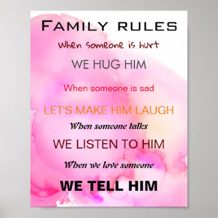 Family rules in colors poster