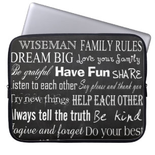 Family Rules Last Name Personalise 15" Laptop Case