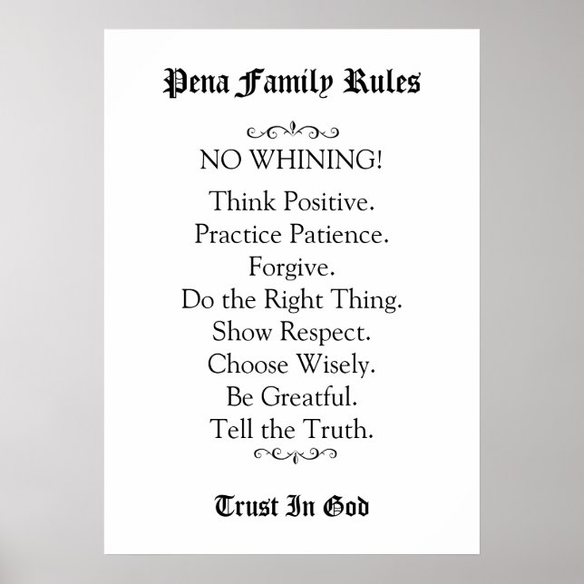 Family Rules Poster (Front)