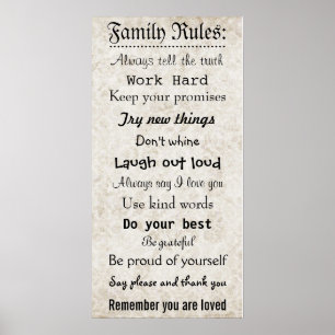 Family Rules Poster
