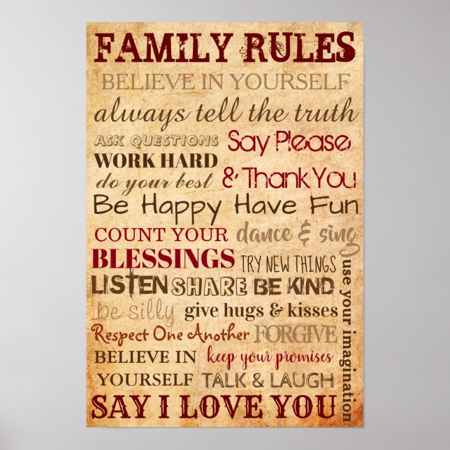 Family Rules Poster (Front)