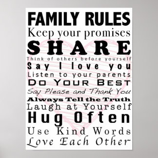 Family Rules Poster
