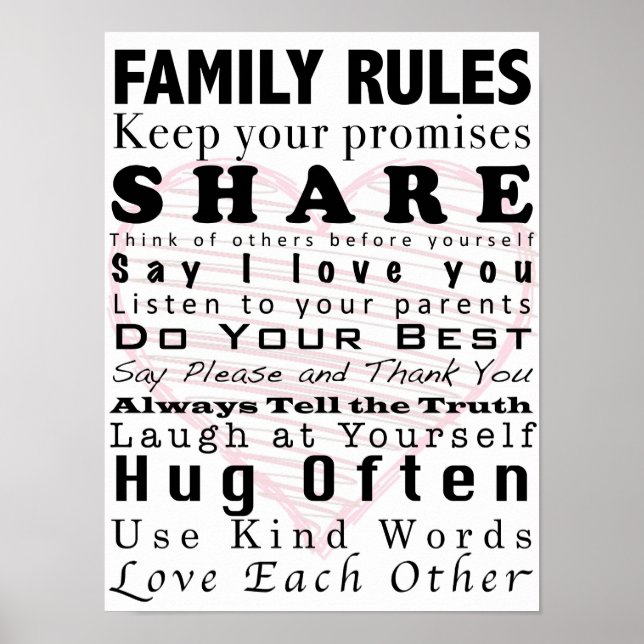 Family Rules Poster (Front)