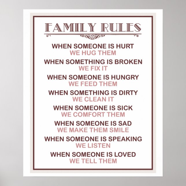 Family Rules print or poster (Front)